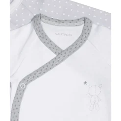 Lot de 2 bodies blanc et gris naissance céleste