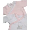 Lot de 2 bodies blanc et rose 3 mois lilibelle