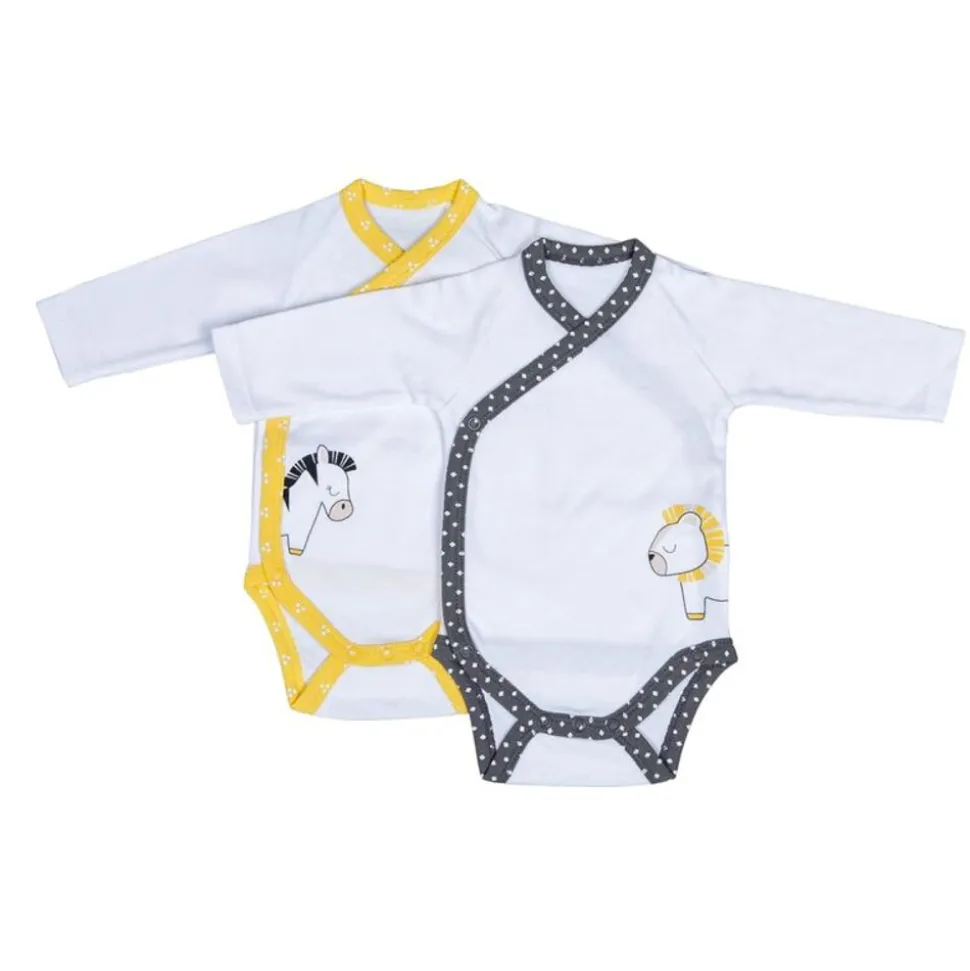 Lot de 2 bodies blanc naissance pluche et pompon