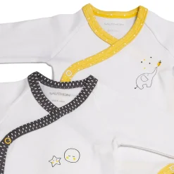 Lot de 2 bodies gris/jaune naissance babyfan