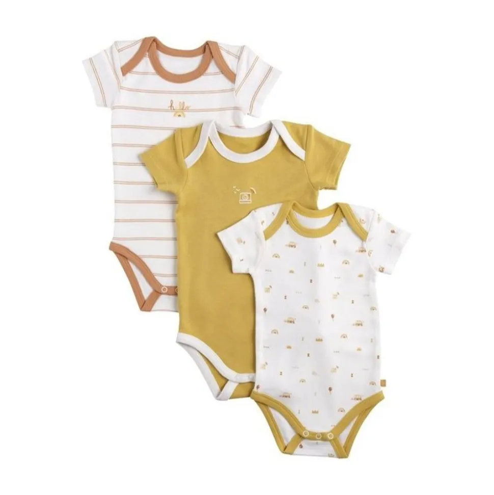 Lot de 3 bodies 3 mois manches courtes sunlight