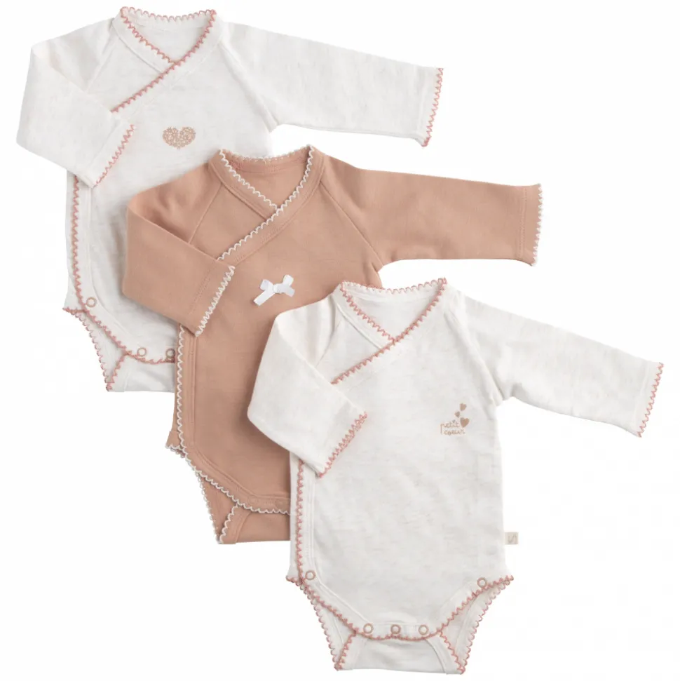 Lot de 3 bodies 1 mois petit coeur