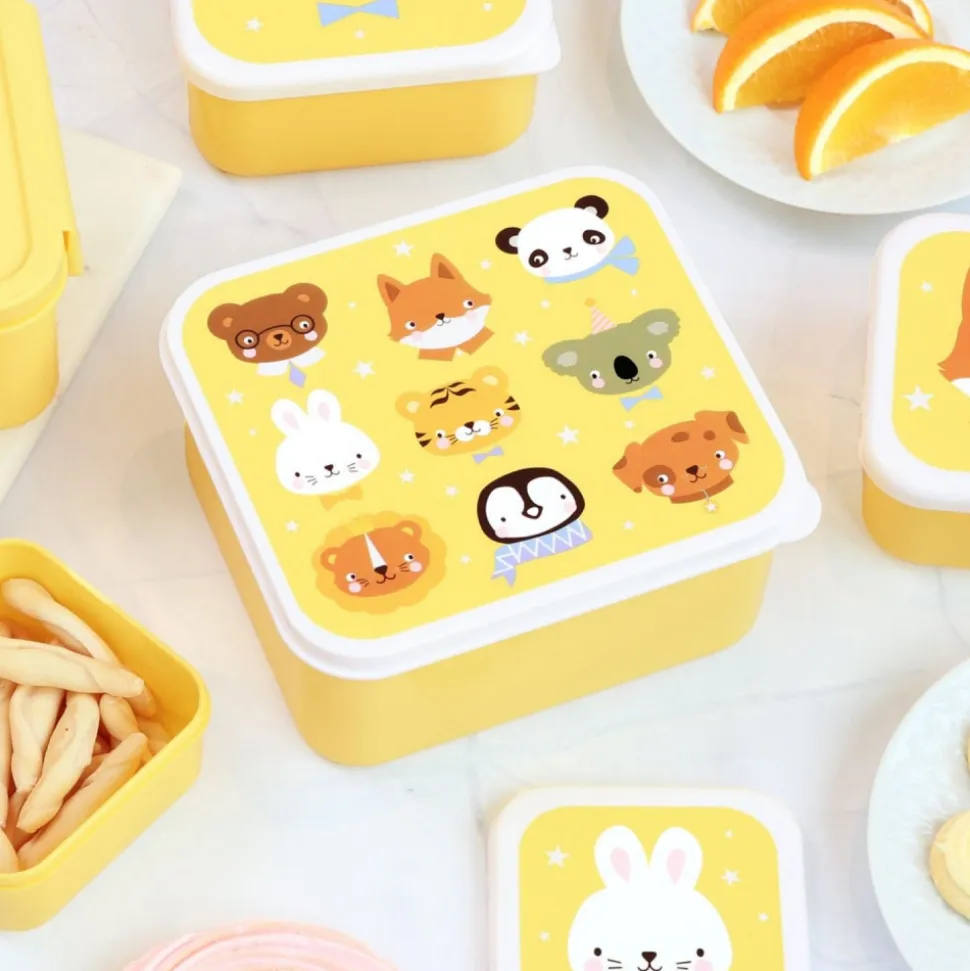 Lot de 4 boîtes à goûter amis des animaux