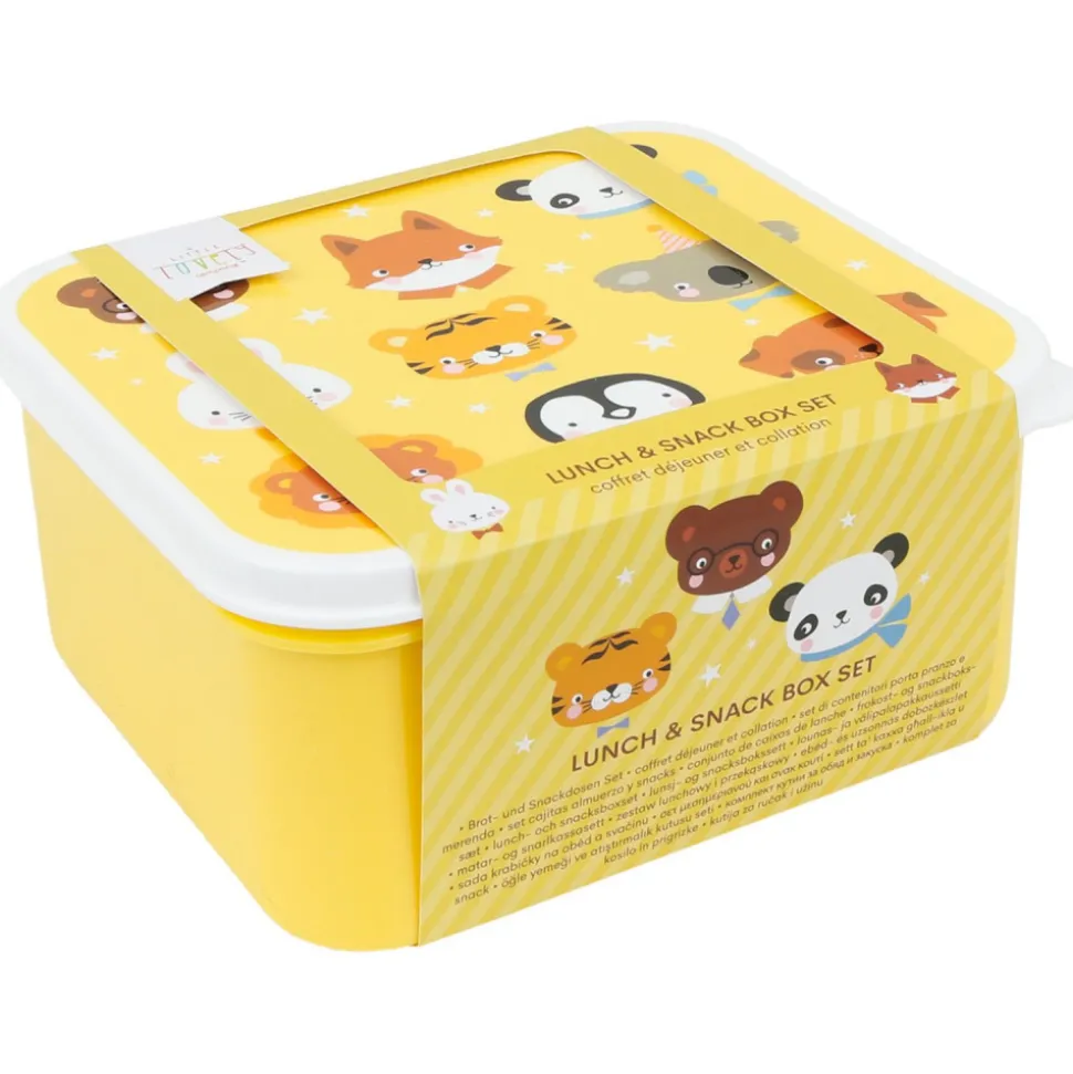 Lot de 4 boîtes à goûter amis des animaux