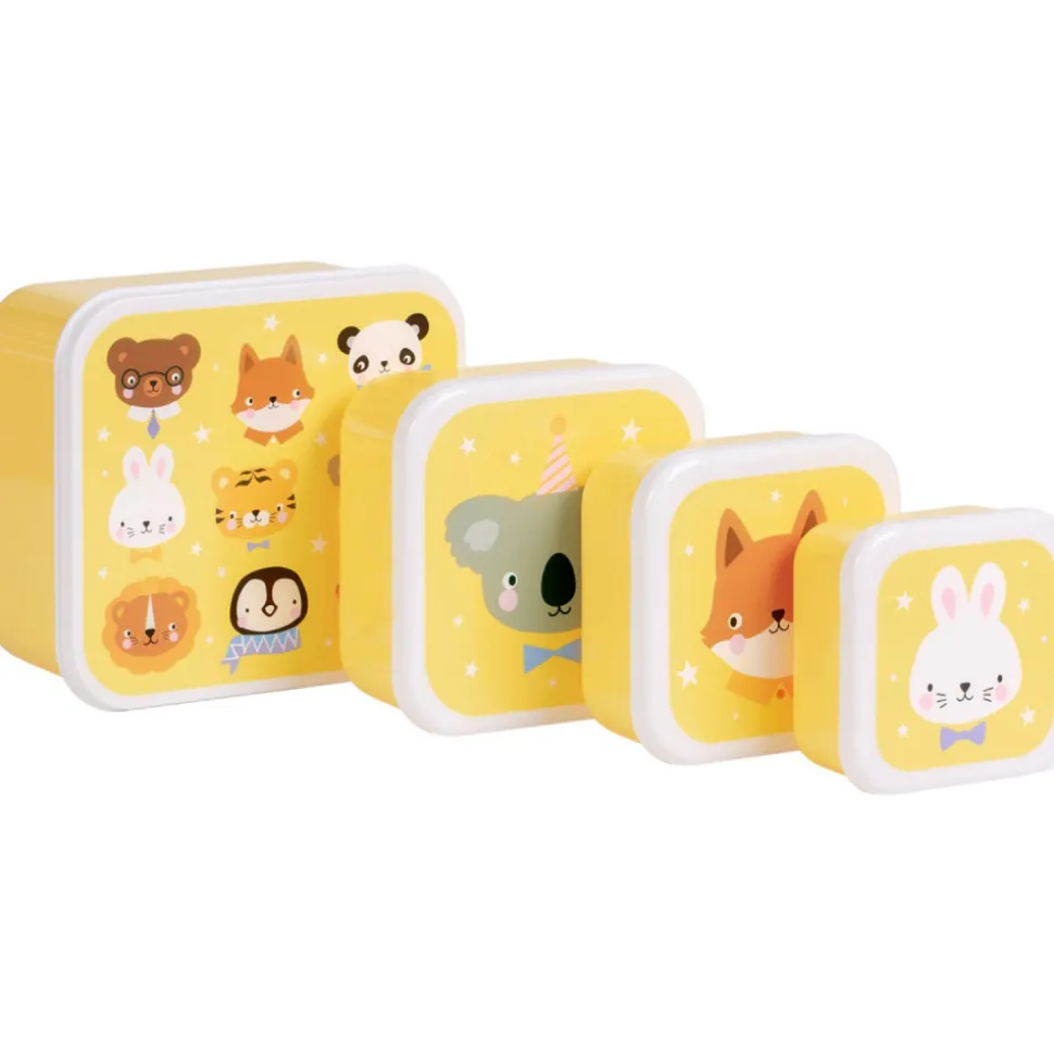 Lot de 4 boîtes à goûter amis des animaux