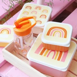 Lot de 4 boîtes à goûter arc en ciel