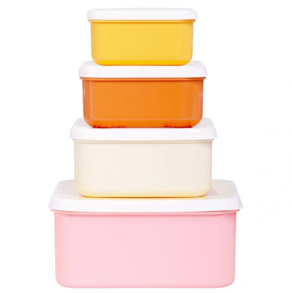 Lot de 4 boîtes à goûter arc en ciel