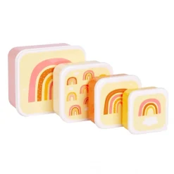 Lot de 4 boîtes à goûter arc en ciel
