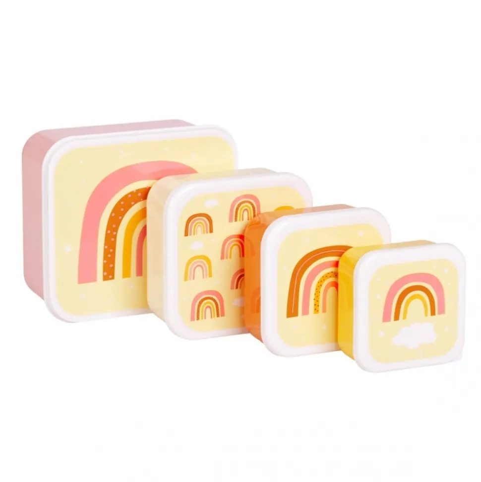 Lot de 4 boîtes à goûter arc en ciel