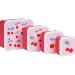 Lot de 4 boîtes à goûter cerises