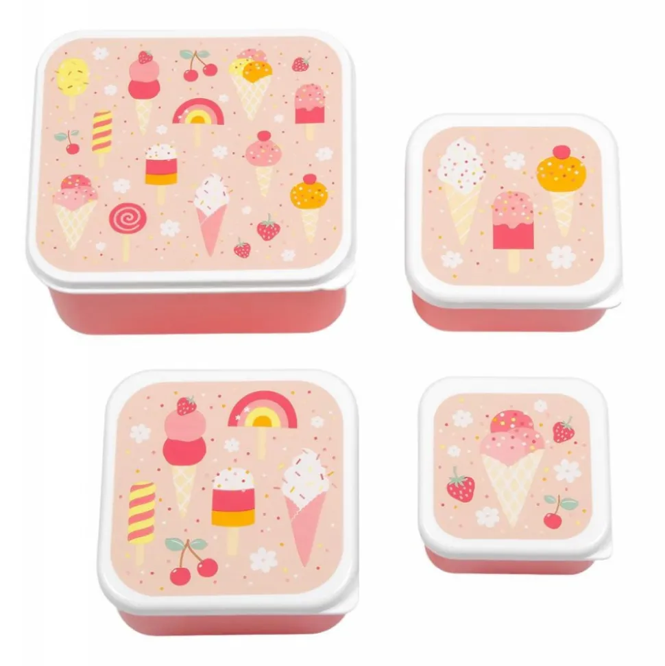 Lot de 4 boîtes à goûter crème glacée