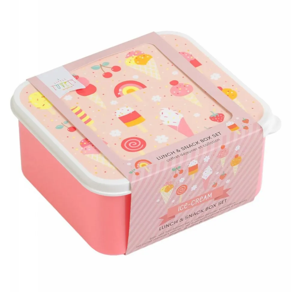 Lot de 4 boîtes à goûter crème glacée