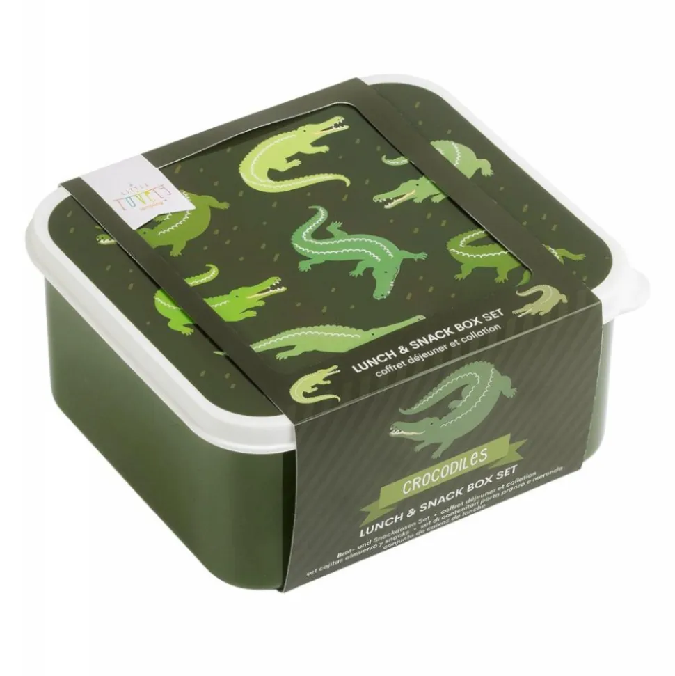 Lot de 4 boîtes à goûter crocodiles
