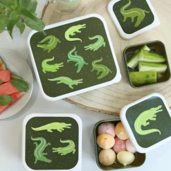 Lot de 4 boîtes à goûter crocodiles
