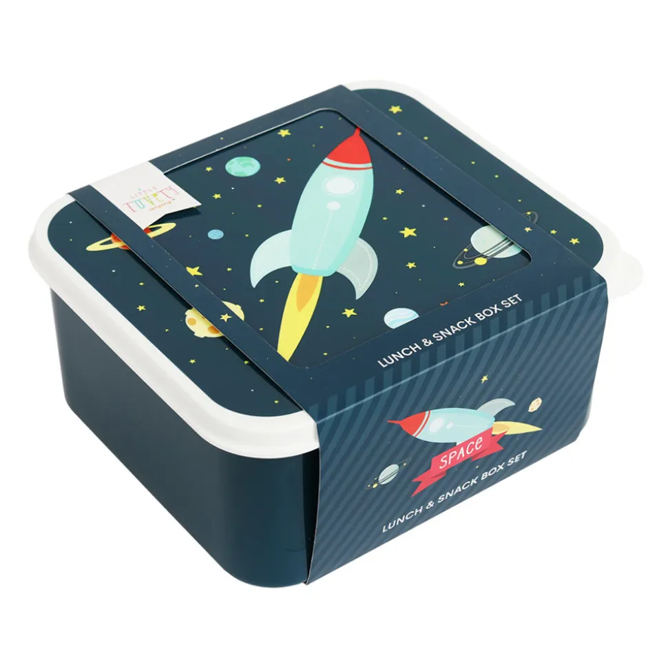 Lot de 4 boîtes à goûter espace