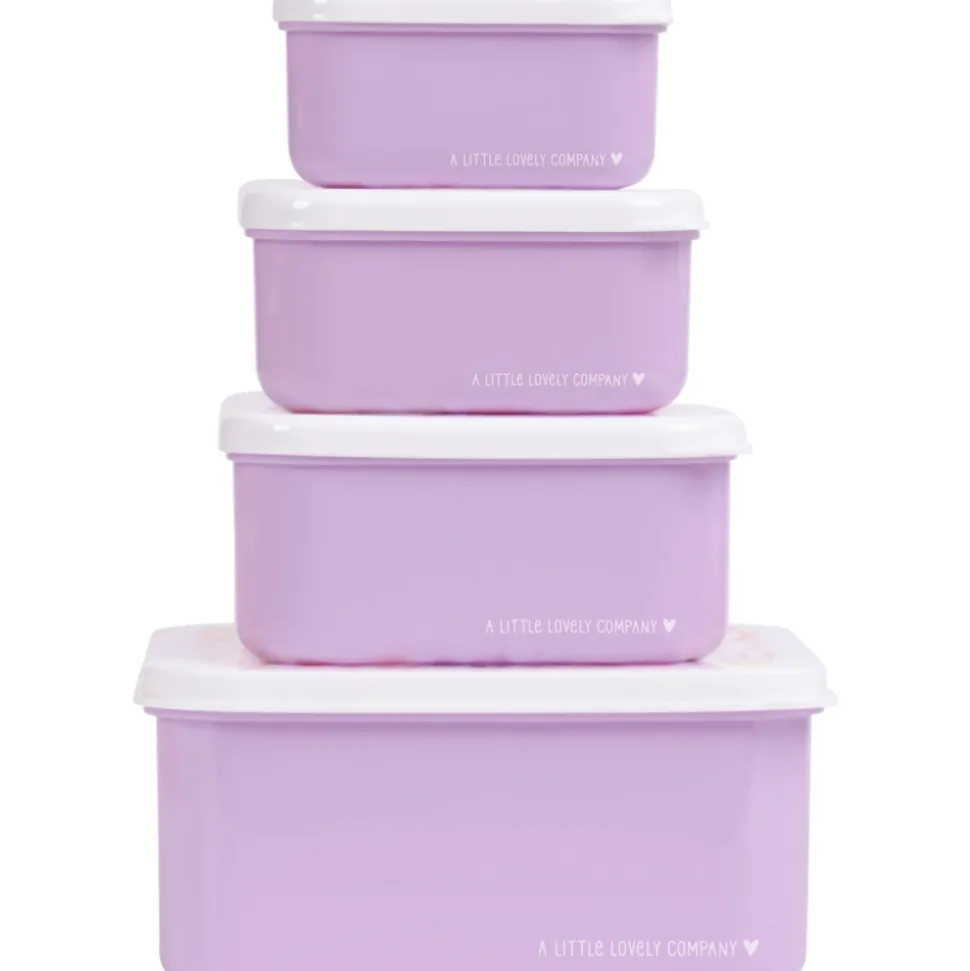 Lot de 4 boîtes à goûter fleurs du jardin