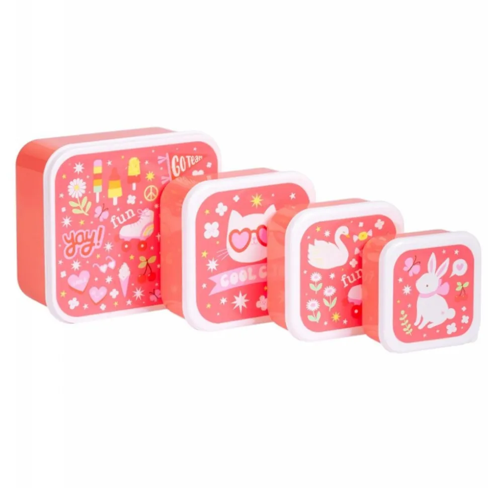 Lot de 4 boîtes à goûter fun