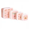 Lot de 4 boîtes à goûter papillons