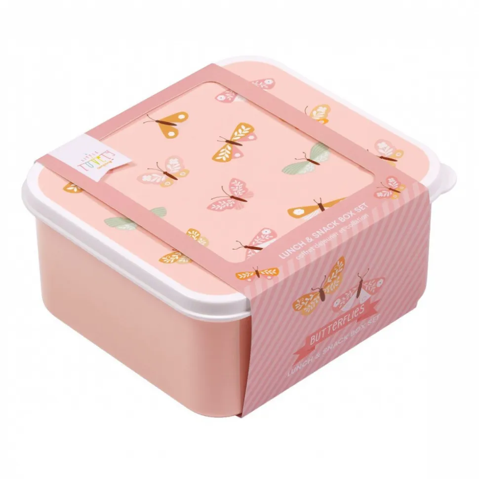 Lot de 4 boîtes à goûter papillons