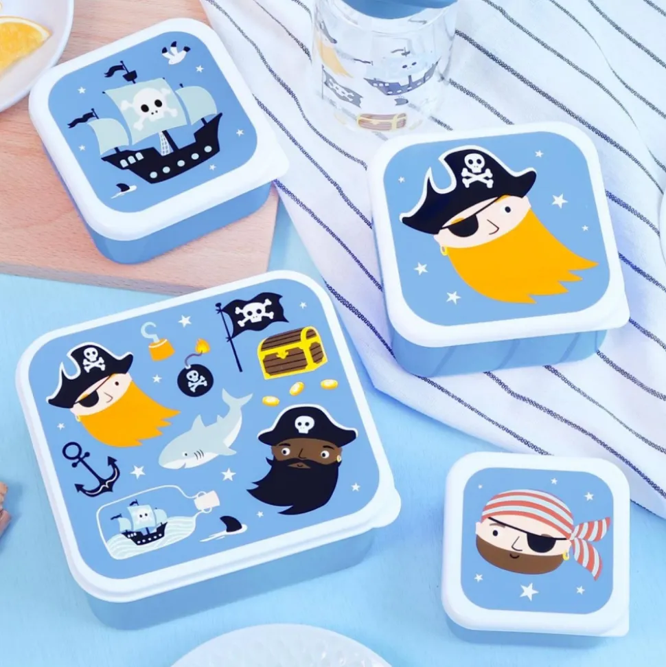 Lot de 4 boîtes à goûter pirates