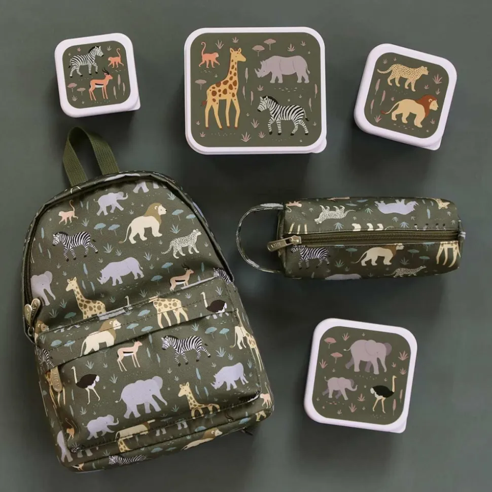 Lot de 4 boîtes à goûter savane