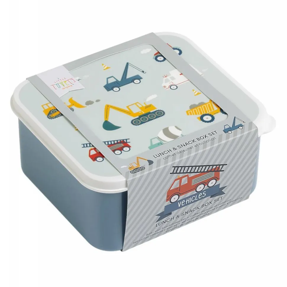 Lot de 4 boîtes à goûter véhicules
