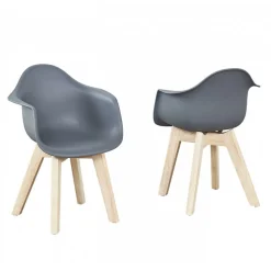 Lot de 2 chaises enfant grey