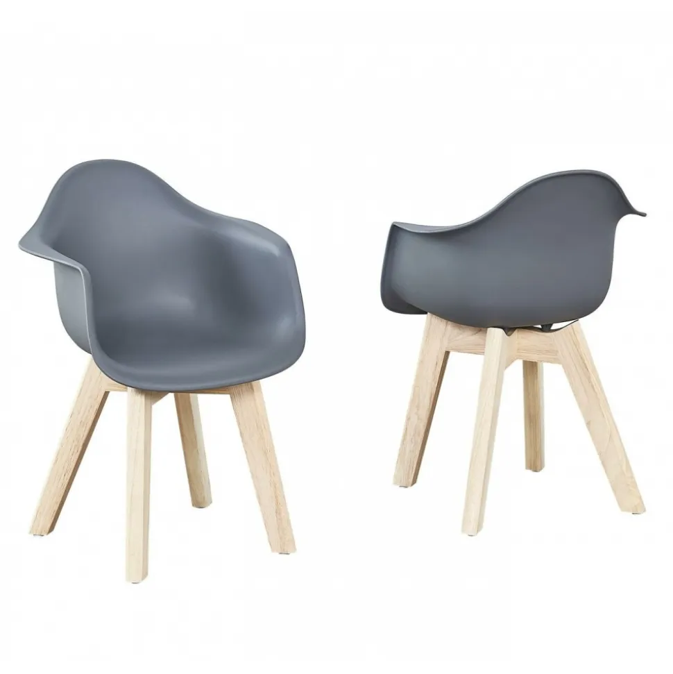 Lot de 2 chaises enfant grey