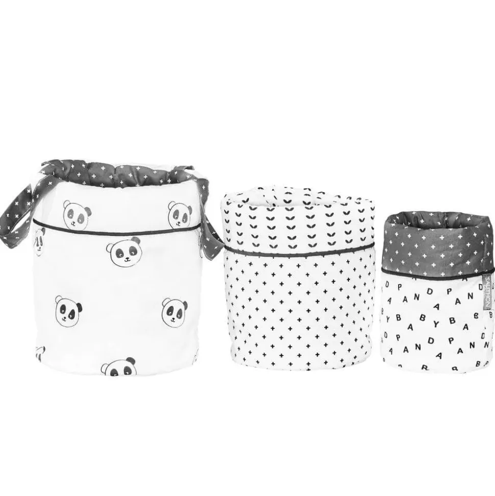 Lot de 3 corbeille gigognes panda chao chao
