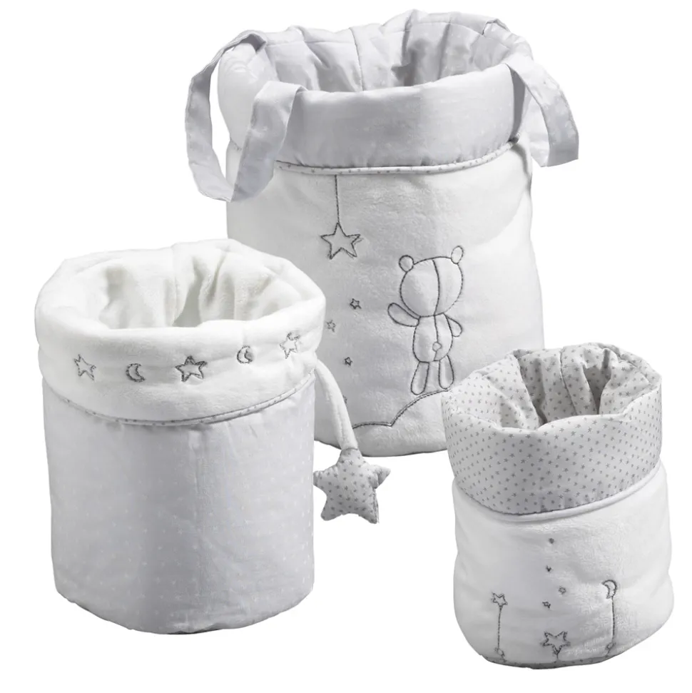 Lot de 3 corbeilles gigogne céleste