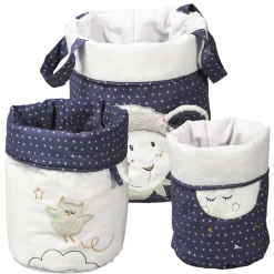 Lot de 3 corbeilles gigogne tissu merlin