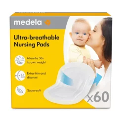 Lot de 60 coussinets d'allaitement respirants
