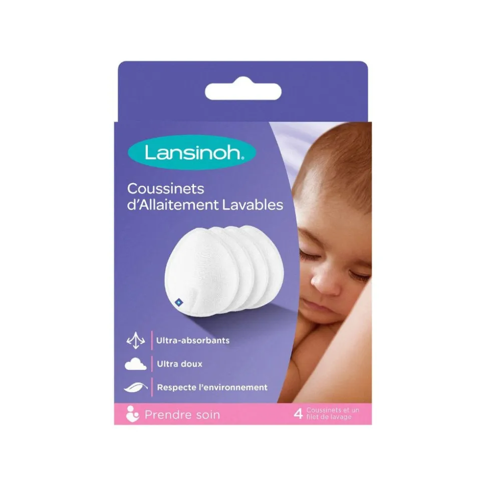 Lot de 4 coussinets d'allaitement lavables