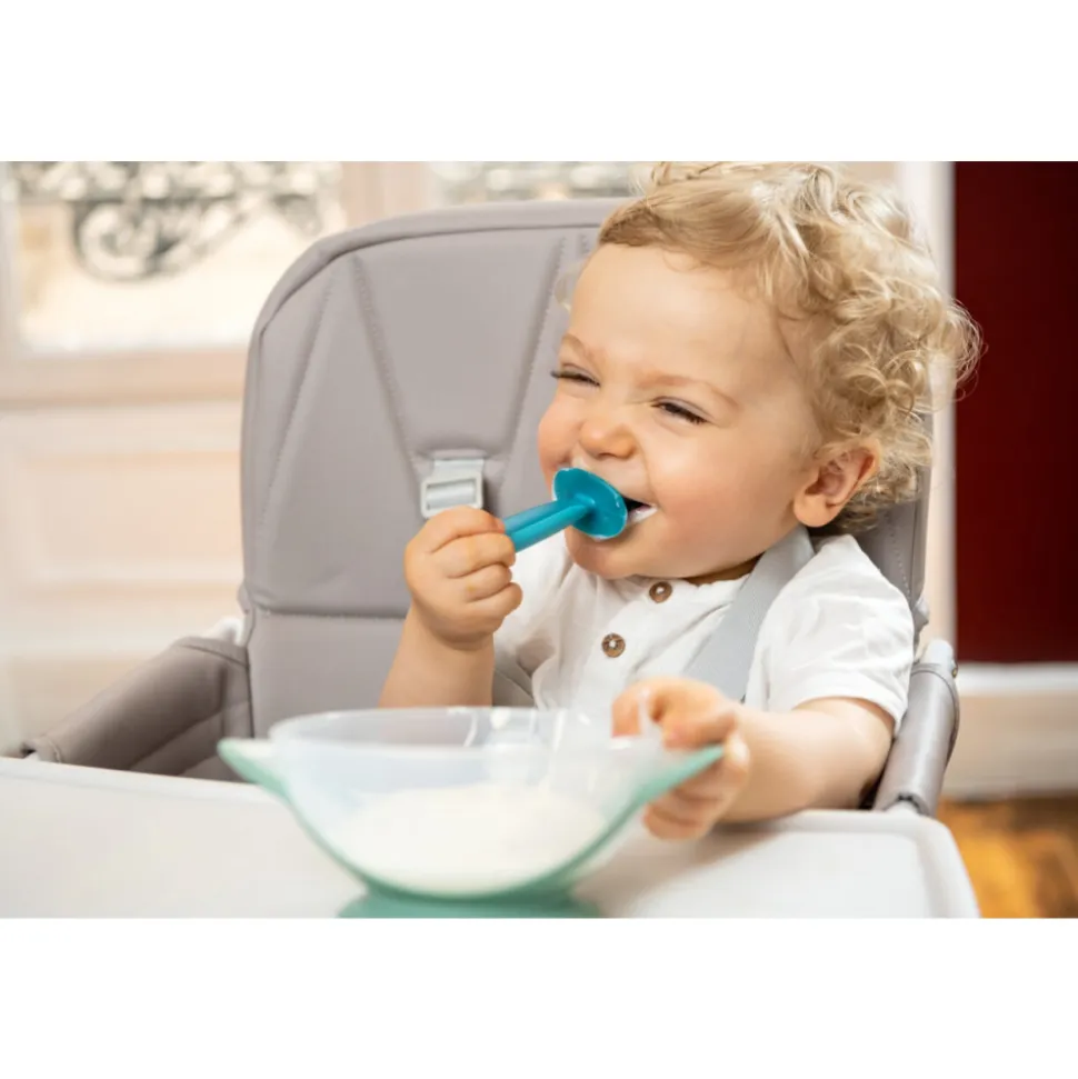 Lot de 2 couverts d'apprentissage bleu