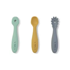 Lot de 3 couverts d'apprentissage bleu brume