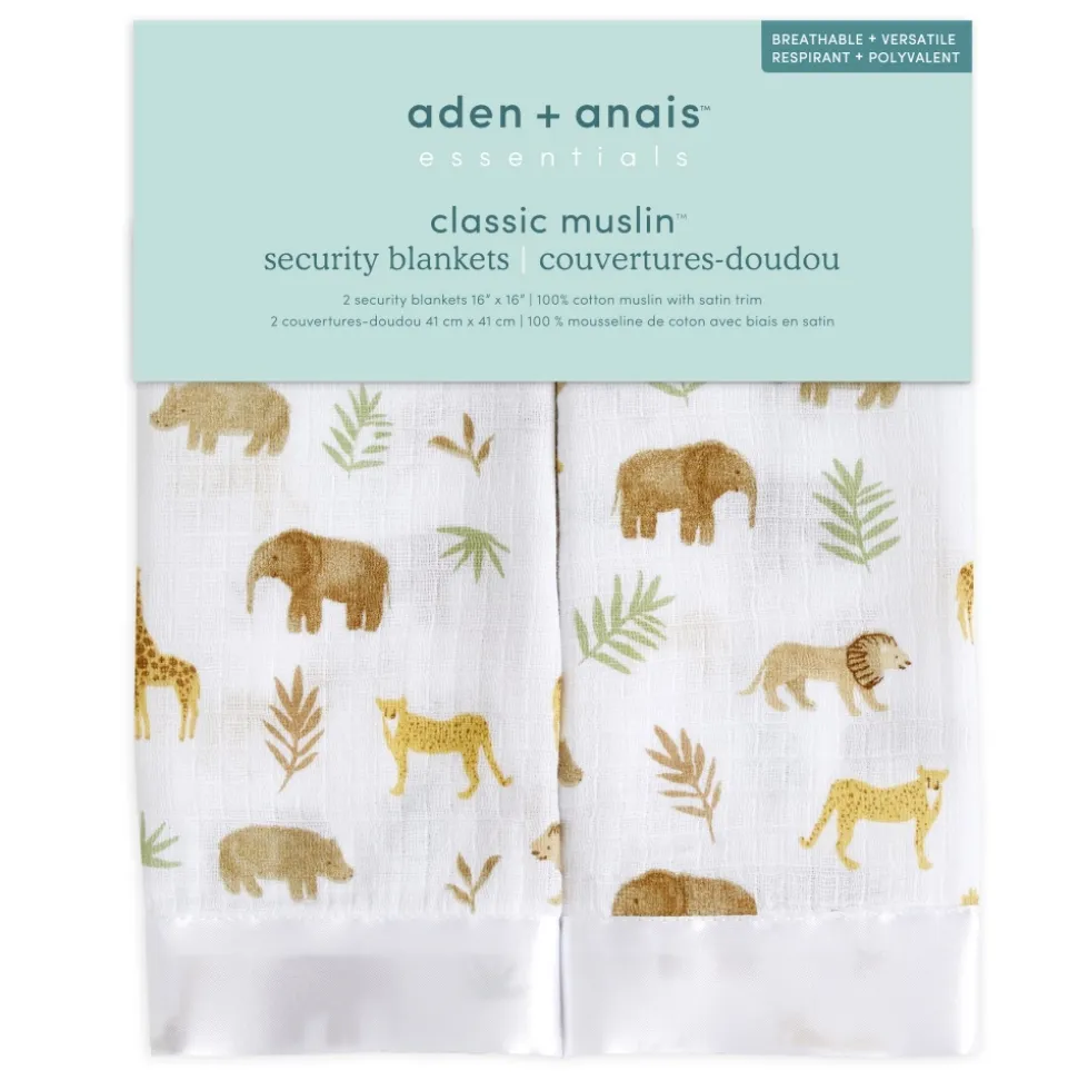 Lot de 2 couvertures-doudous en mousseline de coton tanzania