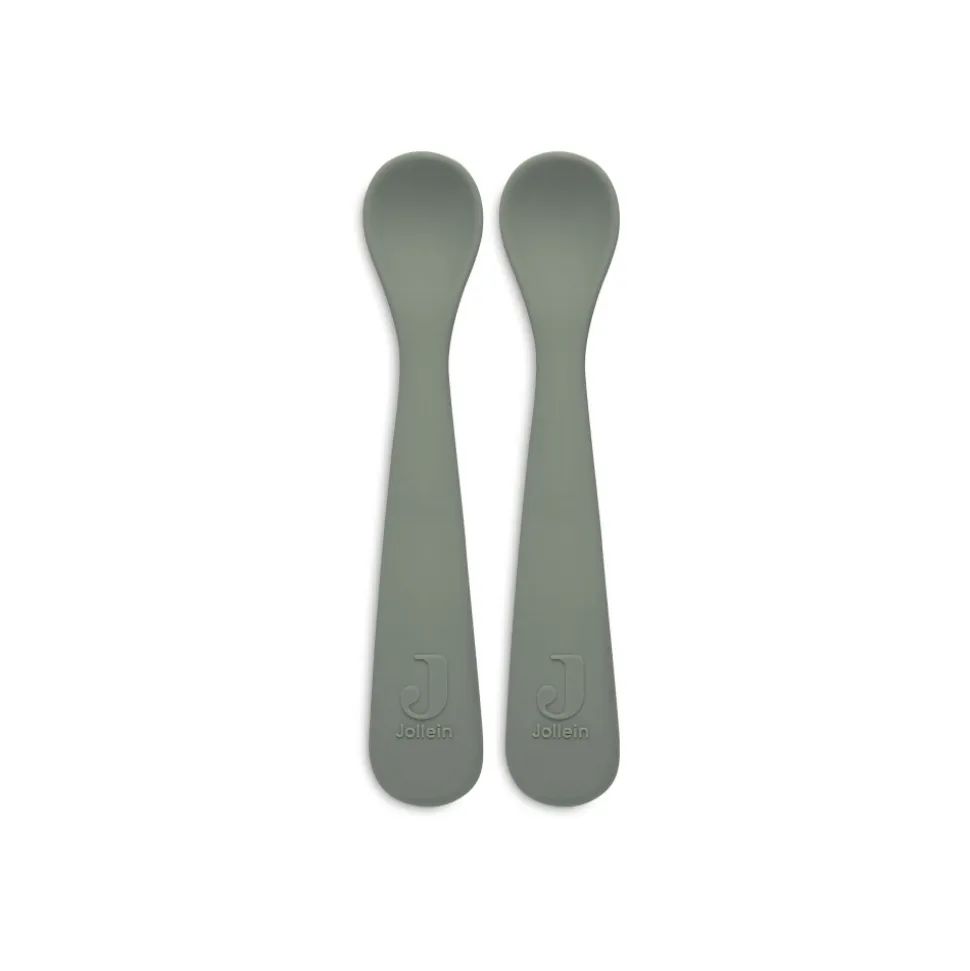 Lot de 2 cuillères souple silicone ash green
