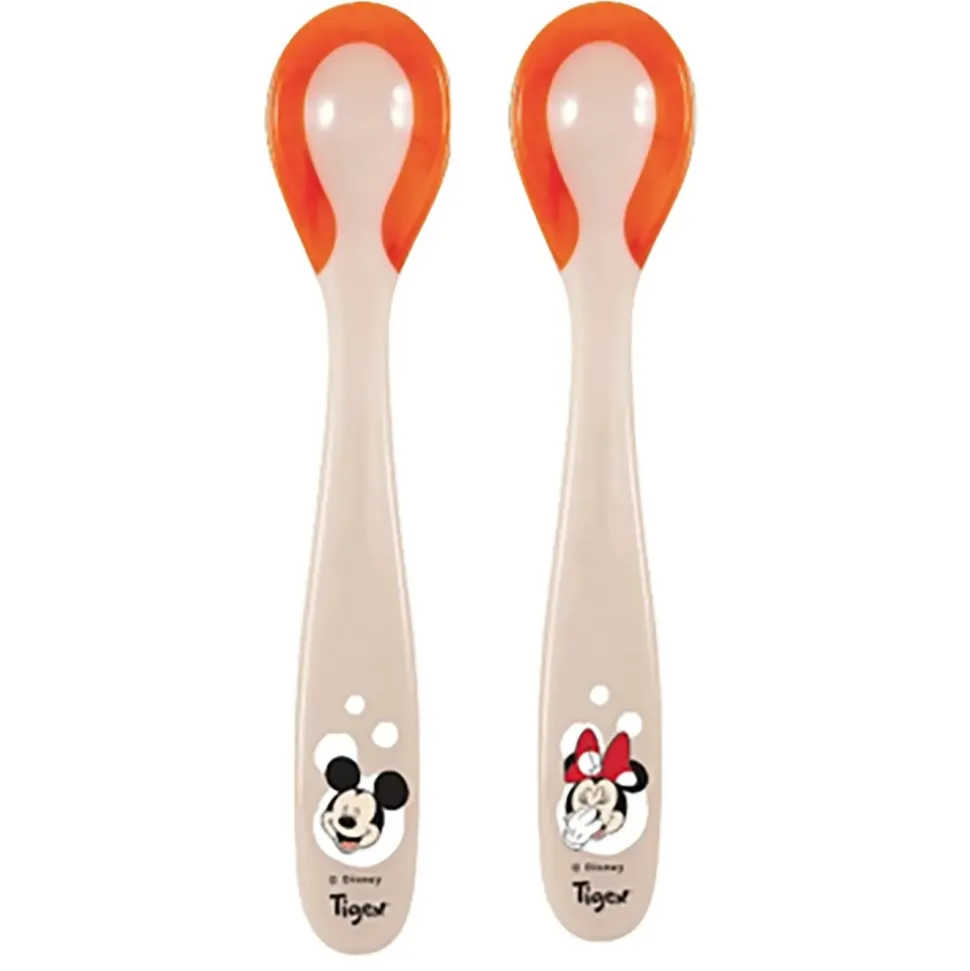 Lot de 2 cuillères thermosensibles mickey minnie