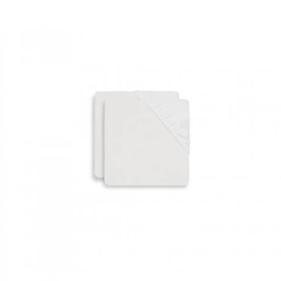 Lot de 2 drap housse en coton 60 x 120 cm white