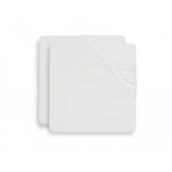 Lot de 2 drap housse en coton 40 x 80 cm white
