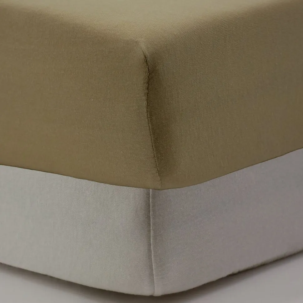 Lot de 2 draps housse jersey bio blé - blanc