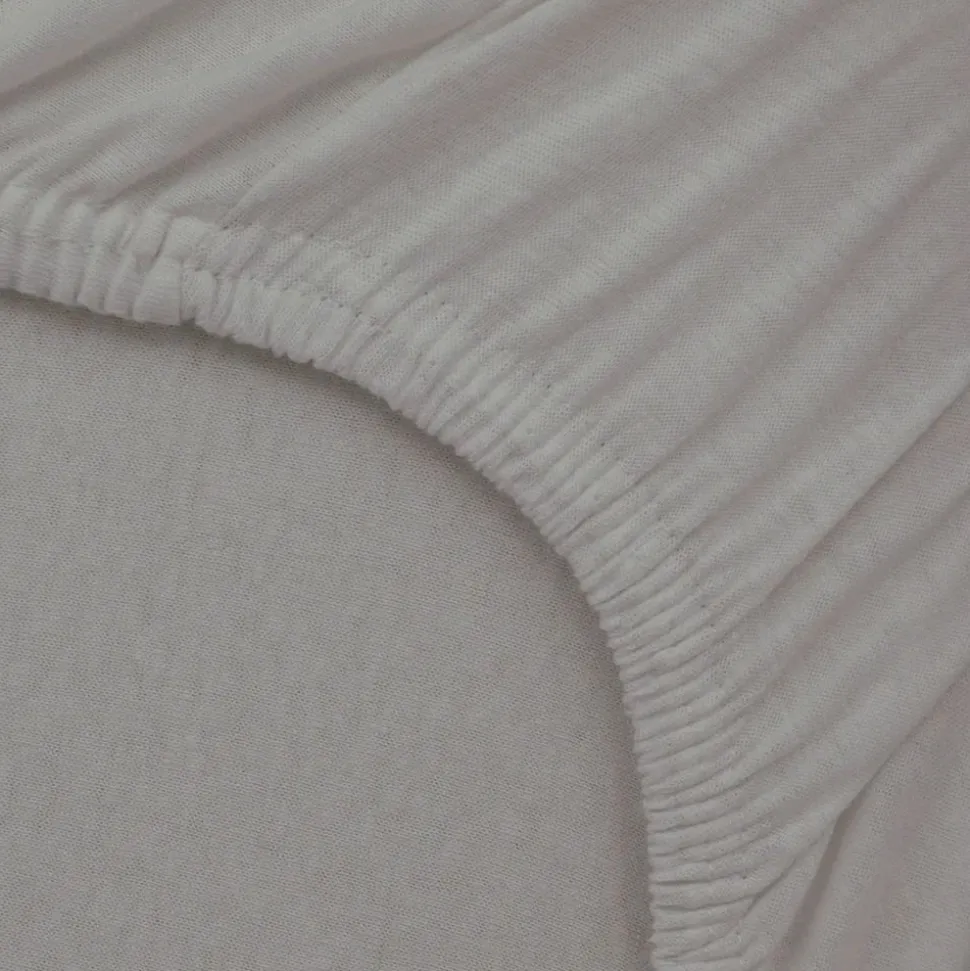 Lot de 2 draps housse jersey bio blé - blanc