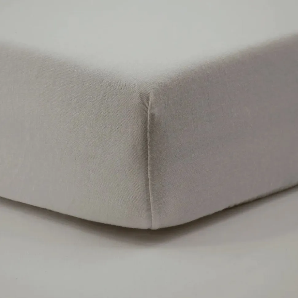 Lot de 2 draps housse jersey bio blé - blanc