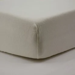 Lot de 2 draps housse jersey 60 x 120 cm - ecru / noix de pécan