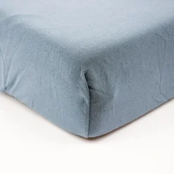Lot de 2 draps housse jersey 60 x 120 cm - ecru / bleu