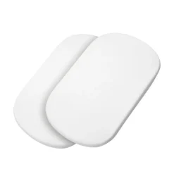Lot de 2 draps housse pour nacelle - blanc