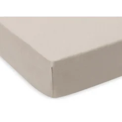 Lot de 2 draps housses 70 x 140 cm jersey oatmeal et sand