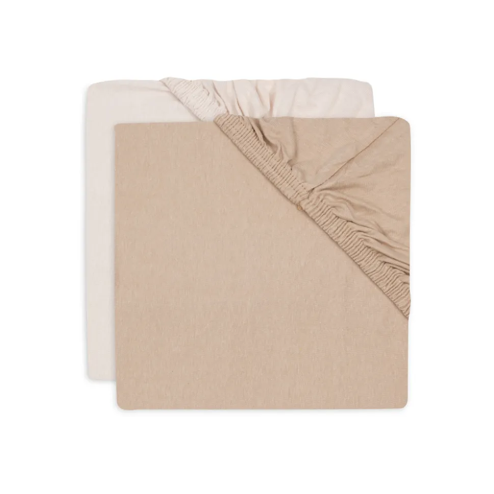 Lot de 2 draps housses 70 x 140 cm jersey blush et wild rose