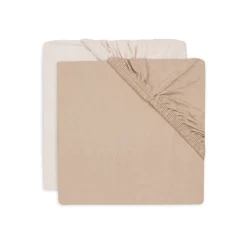 Lot de 2 draps housses 60x120 cm jersey blush et wild rose