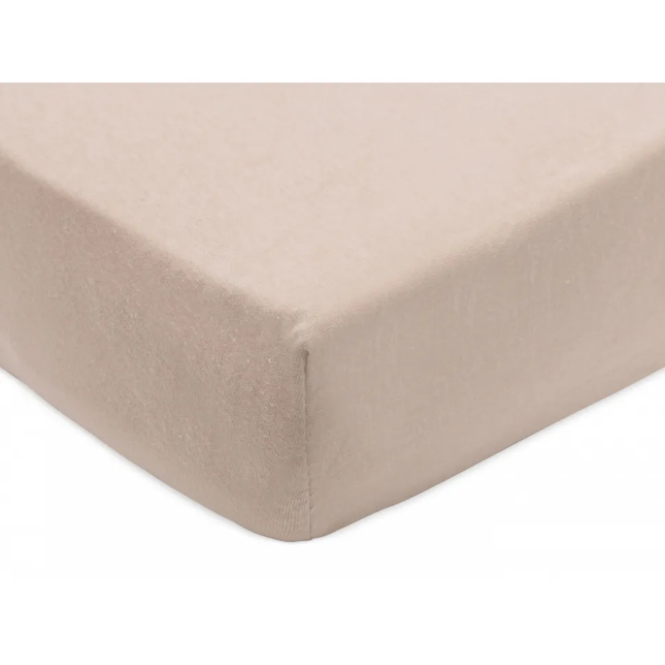 Lot de 2 draps housses 60x120 cm jersey wild rose et biscuit